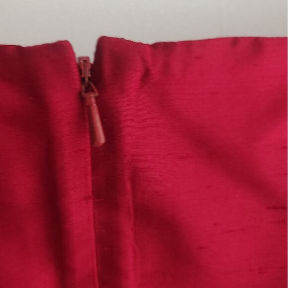 Casual Corner Cocktail Dress sz 4 VINTAGE 90s 100% Silk Wine Red Sleeveless - Picture 4 of 7